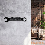 Personalized Metal LED Lights Garage Sign Custom Name Garage Decor Wrench Sign Dad Gift Gift for Dad Metal Sign LED