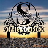 Personalized Metal Letter and Name Garden Stake Custom Metal Garden Sign Lawn Signs Outdoor Metal Sign Garden Decor