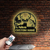 Personalized Metal Monogram Sign Great Outdoors Hunting Trio Birthday Gift for Dad Grandpa Fisherman Gift Hunter Gift