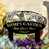 Personalized Mimi Garden Love Grows Here Metal Sign Flower Sign with Stakes Gift for Grandma - Gearviral