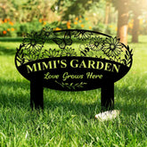 Personalized Mimi Garden Love Grows Here Metal Sign Flower Sign with Stakes Gift for Grandma - Gearviral