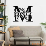 Personalized Monogram LED Sign - Split Letter Name Metal Sign - Family Name Wall Decor - Hanging Family Name Sign