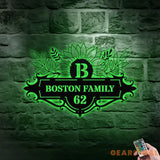 Personalized Monogram Letters LED Metal Sign - Family Name Metal Address Sign - House number Hanging Address - Wall Art