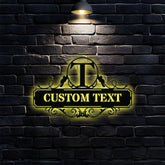 Personalized Monogram Letters LED Sign - Family name Metal Address Sign - House number Hanging Address - Wall Art