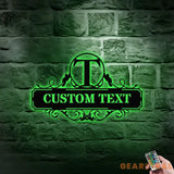 Personalized Monogram Letters LED Sign - Family name Metal Address Sign - House number Hanging Address - Wall Art