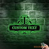 Personalized Monogram Letters LED Sign - Family name Metal Address Sign - House number Hanging Address - Wall Art
