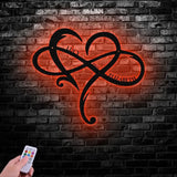 Personalized Monogram Split Letter Name Infinity Heart Metal Sign for Your Love - Gearviral
