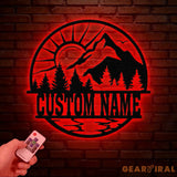 Personalized Mountain Forest Metal Sign Custom Nature-Inspired Wall Art Hill & Trees Metal Sign Ideal for Cabin Man