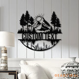 Personalized Mountain Forest Metal Sign Custom Nature-Inspired Wall Art Hill & Trees Metal Sign Ideal for Cabin Man