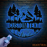Personalized Mountain Forest Metal Sign Custom Nature-Inspired Wall Art Hill & Trees Metal Sign Ideal for Cabin Man
