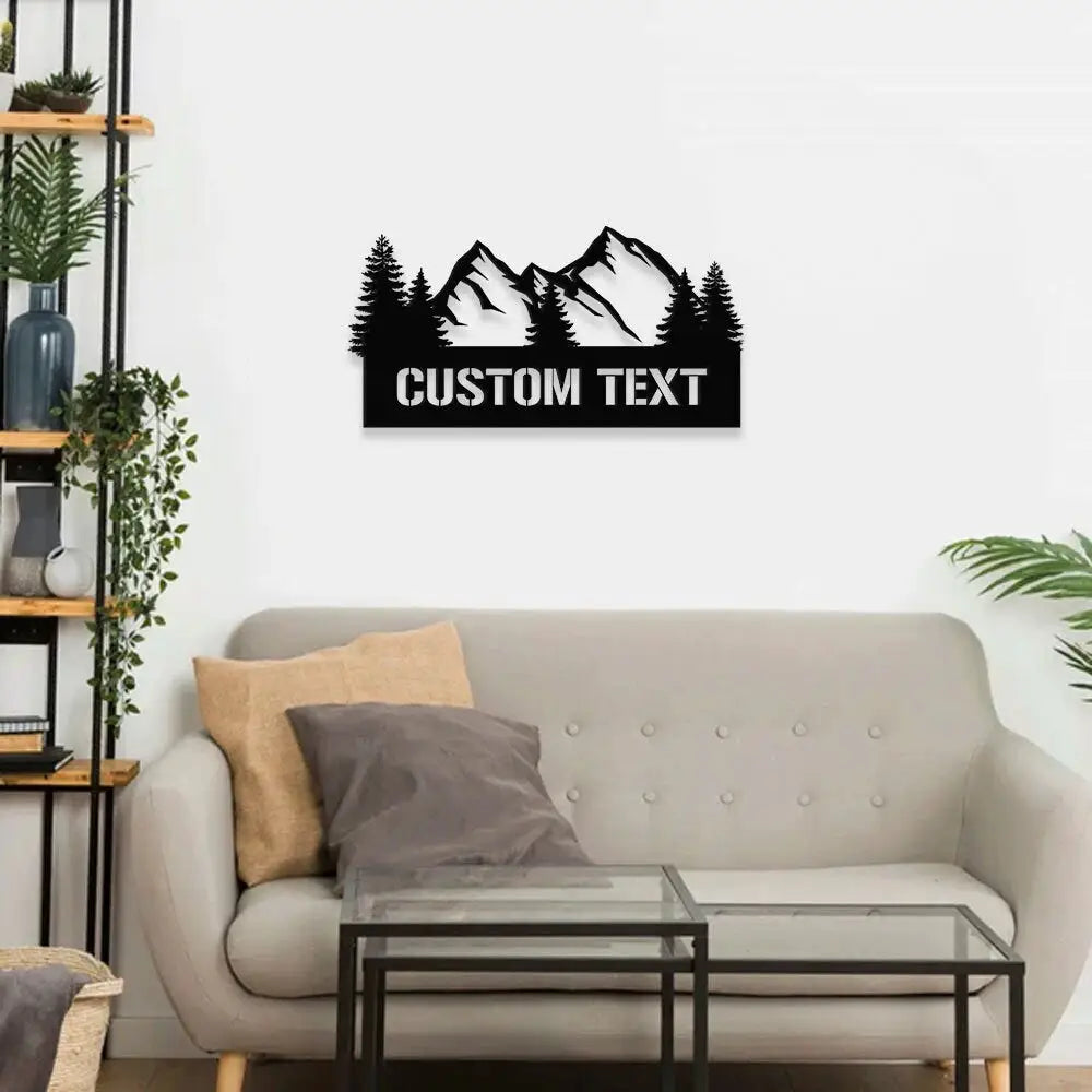 Personalized Moutain Family Name - Monogram Metal Sign - Custom Moutain Last Name Wall Hanging - Moutain Metal Decor