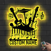 Personalized Music Wall Art with Led Light - Music Lover Gift - Music Notes Piano Sign - Music Time Living Room Decor