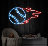 Personalized Name Baseball Fire Neon Sign Kids Room Decor Gift for Baseball Player Coach Gifts For Baseball Lover