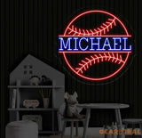 Personalized Name Baseball Neon Sign Kids Room Decor Gift for Baseball Player Coach Gifts For Baseball Lover Nursery
