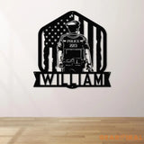 Personalized Name Police Sign for Home Metal Wall Art Police Officer Gifts for Men Police Gifts Metal Sign Police Badge