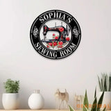 Personalized Name Sewing Machine Metal Sign Custom Quilting Sign For Sewing Room Decor Sewing Machine Sign Gift for Mom