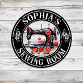 Personalized Name Sewing Machine Metal Sign Custom Quilting Sign For Sewing Room Decor Sewing Machine Sign Gift for Mom