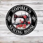 Personalized Name Sewing Machine Metal Sign Custom Quilting Sign For Sewing Room Decor Sewing Machine Sign Gift for Mom