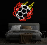 Personalized Name Soccer Fire Neon Sign Kids Room Decor Gift for Soccer Player Coach Gifts For Soccer Lover Nursery