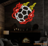 Personalized Name Soccer Fire Neon Sign Kids Room Decor Gift for Soccer Player Coach Gifts For Soccer Lover Nursery