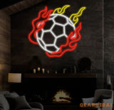 Personalized Name Soccer Fire Neon Sign Kids Room Decor Gift for Soccer Player Coach Gifts For Soccer Lover Nursery
