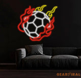 Personalized Name Soccer Fire Neon Sign Kids Room Decor Gift for Soccer Player Coach Gifts For Soccer Lover Nursery