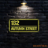 Personalized Number Metal Address Sign - Last Name Initial Hanging - Personalize Metal Led Sign - Address Number Sign