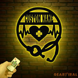 Personalized Nurse Metal Sign RN LPN CNA Gifts Mother’s Day Gift for Nurses Custom Family Name Sign Doctor Gift Nurse