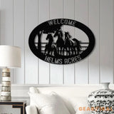 Personalized Outdoor Metal Horse Farm Sign with LED Lights - Custom Name Sign - Welcome Farm Animals Decor - Gift for
