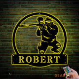 Personalized Paintball Metal Sign with LED Lights - Custom Paintball Monogram Metal Wall Art - Hobbies Gift - Birthday