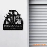Personalized Papas Garage Metal Sign With Lights Gift for Grandpa Gift for Dad- Gearviral - Gearviral