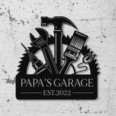 Personalized Papas Garage Metal Sign With Lights Gift for Grandpa Gift for Dad- Gearviral - Gearviral