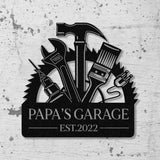 Personalized Papas Garage Metal Sign With Lights Gift for Grandpa Gift for Dad- Gearviral - Gearviral