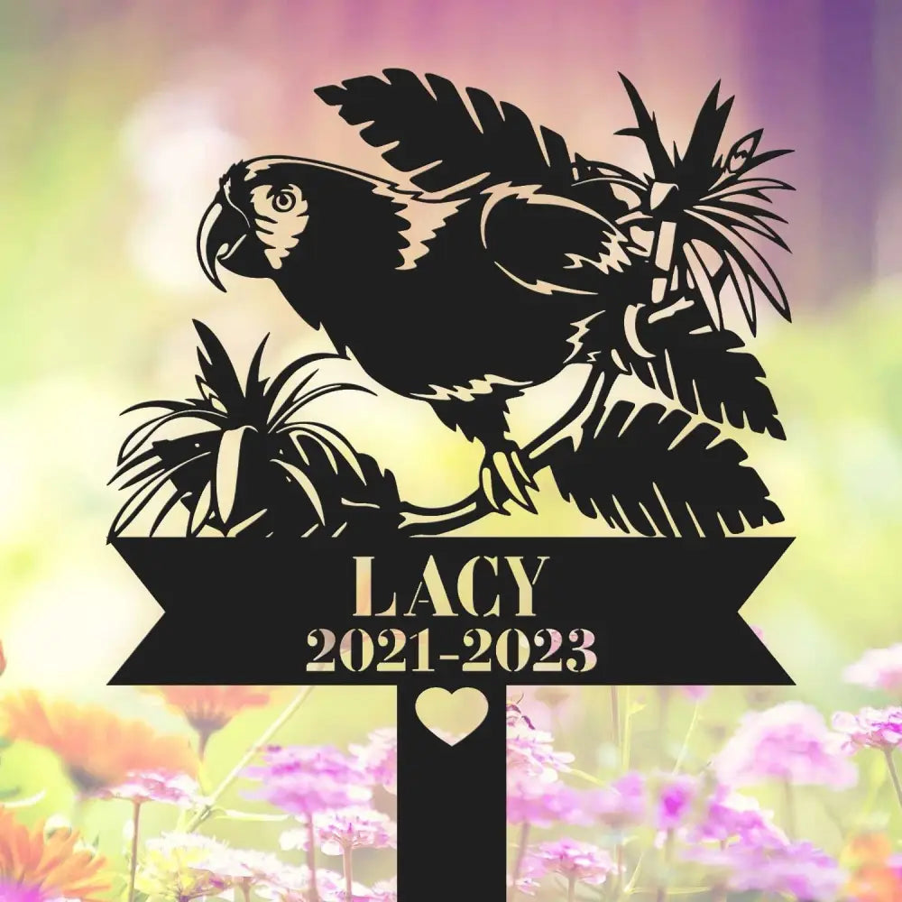 Personalized Parrot Memorial Stake - Parrot Loss - Sympathy Sign - Pet Grave Markers | GearViral