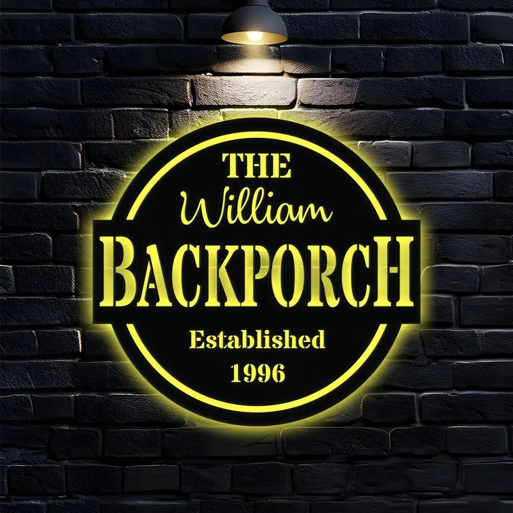 Personalized Patio Metal LED Sign - Custom Patio Welcome Sign - Personalize Patio Metal Sign - Patio Wall Decor