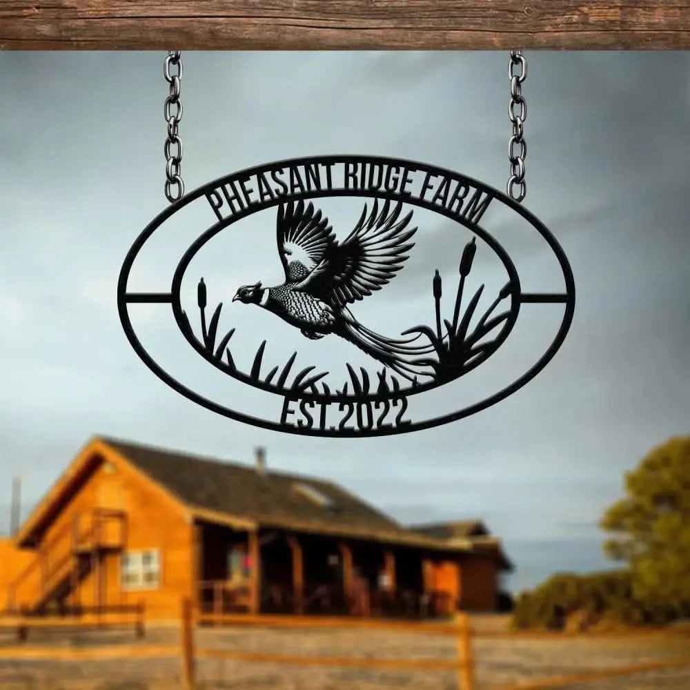 Personalized Pheasant Metal Sign Custom Pheasant Hunting Name Sign Wall Decor for Man Cave Hunter Gift for Dad Pheasant