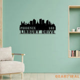 Personalized Phoenix city skyline Metal Address Sign Hanging Address Plaque house number Yard Outdoor Sign Garden Stake