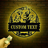 Personalized Pig Barn Metal Sign with Led Lights Pig Ranch Wall Art Pig Farm Sign Pig Wall Decor Farmer Name Sign