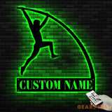 Personalized Pole Vaulter Metal Sign With LED Light - Pole Vaulter Gift - Gift for Pole Vaulter - Wall Hanging
