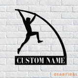 Personalized Pole Vaulter Metal Sign With LED Light - Pole Vaulter Gift - Gift for Pole Vaulter - Wall Hanging
