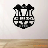 Personalized Police Sign for Home Metal Wall Art Police Officer Gifts for Men Police Gifts Metal Sign Police Badge