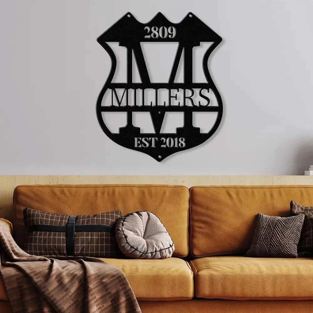 Personalized Police Sign for Home Metal Wall Art Police Officer Gifts for Men Police Gifts Metal Sign Police Badge