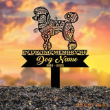 Personalized Poodle Mandala Garden Stake Zentangle Yard Art Dog Memorial Sign Outdoor Decor Pet Loss Sympathy Gift