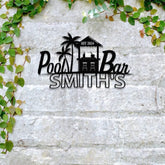 Personalized Pool Bar Metal Sign LED Outdoor Wall Decor Pool Signs for Outdoor Personalized Custom Backyard Oasis Sign