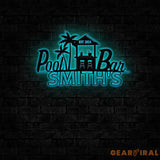 Personalized Pool Bar Metal Sign LED Outdoor Wall Decor Pool Signs for Outdoor Personalized Custom Backyard Oasis Sign