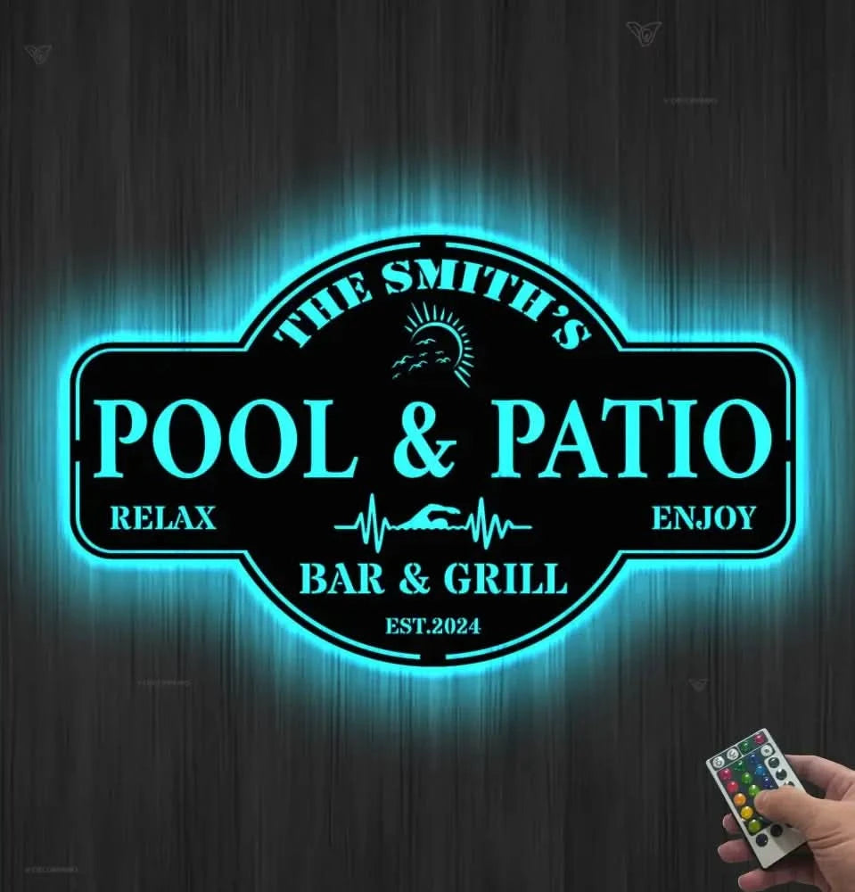 Personalized Pool & Patio Sign - Custom Pool Sign - Backyard Pool Decor - Swimming Pool Decor | GearViral