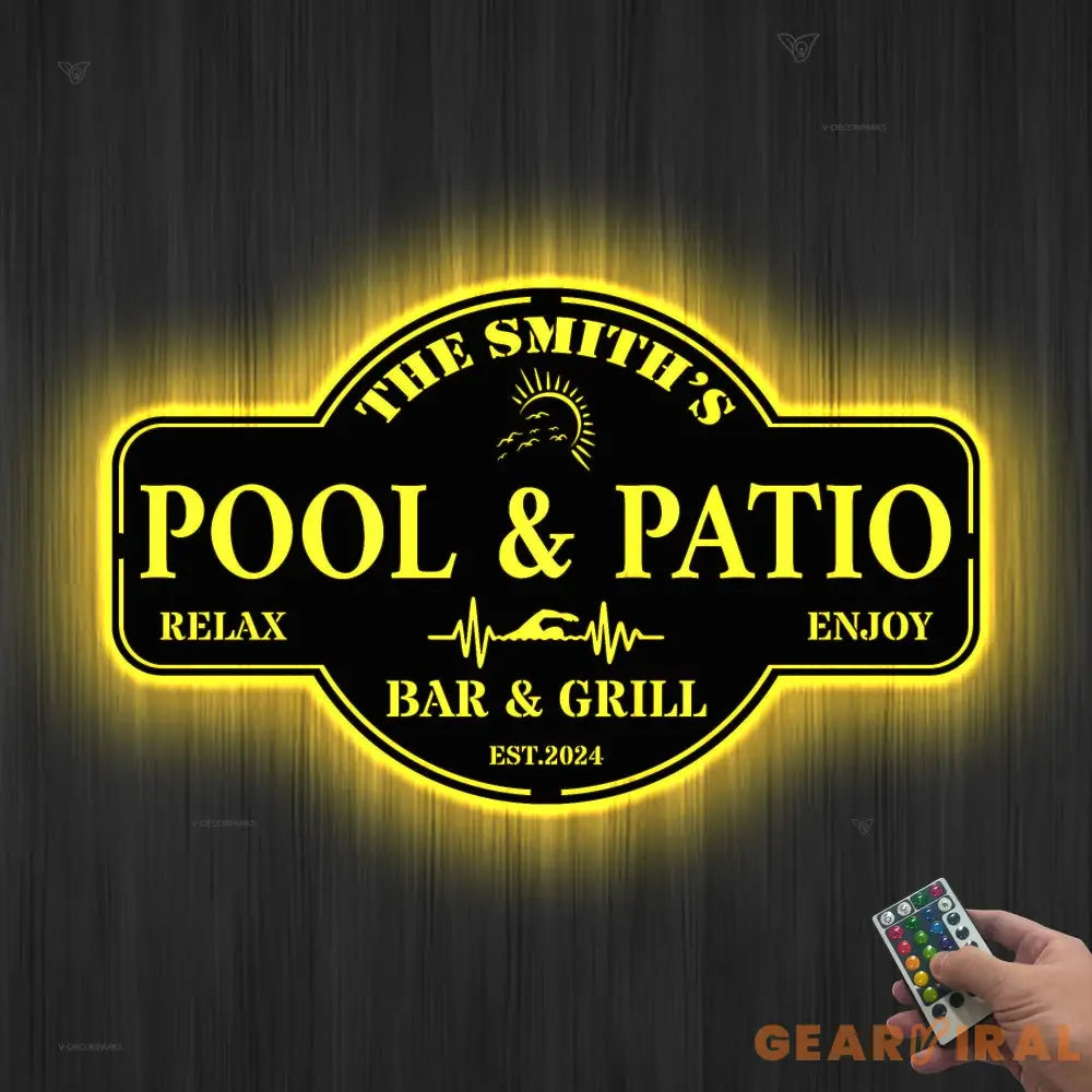 Personalized Pool & Patio Sign - Custom Pool Sign - Backyard Pool Decor - Swimming Pool Decor | GearViral