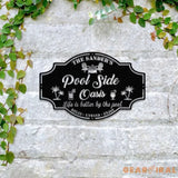 Personalized Poolside Paradise Sign LED Light Custom Backyard Pool Sign Family Welcome Sign Aloha Palm Tree Decor Beach