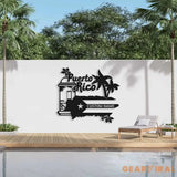 Personalized Puerto Rico Flag Metal Wall Art LED Light Custom Puerto Rico Lover Name Sign Decor Born in Puerto Rico