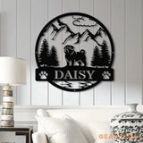 Personalized Pug Metal Sign Custom Dog Name Sign Dog Memorial Gift Pug Wall Decor Dog Lovers Wall Art Pet Lover Gift